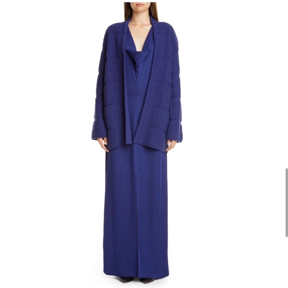 Maria Cornejo Purple Loop Knit Cashmere & Wool Sweater Coat - Picture 4 of 16